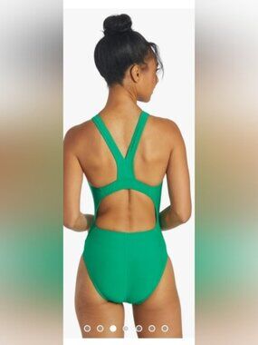 New with tags! Sporti Girls youth size 28 green One Piece Wide Strap  swim suit